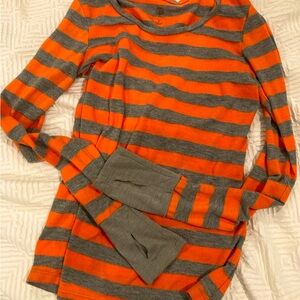 Orange and Gray Striped Thumbless Longsleeve Shirt